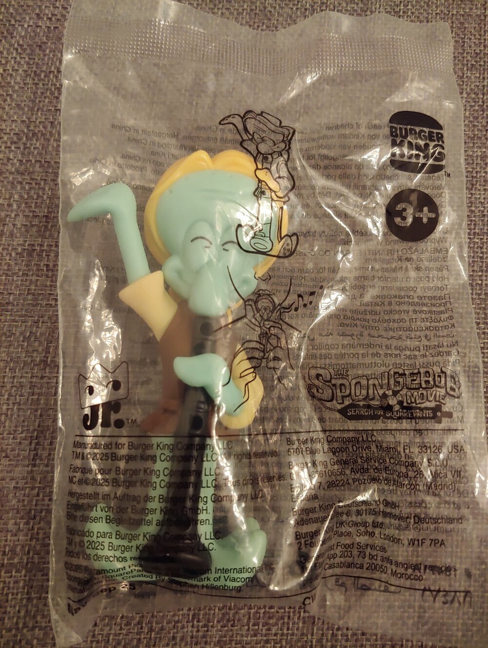 Burger King SpongeBob Movie Squidward Action Figure - Light Blue & Yellow
